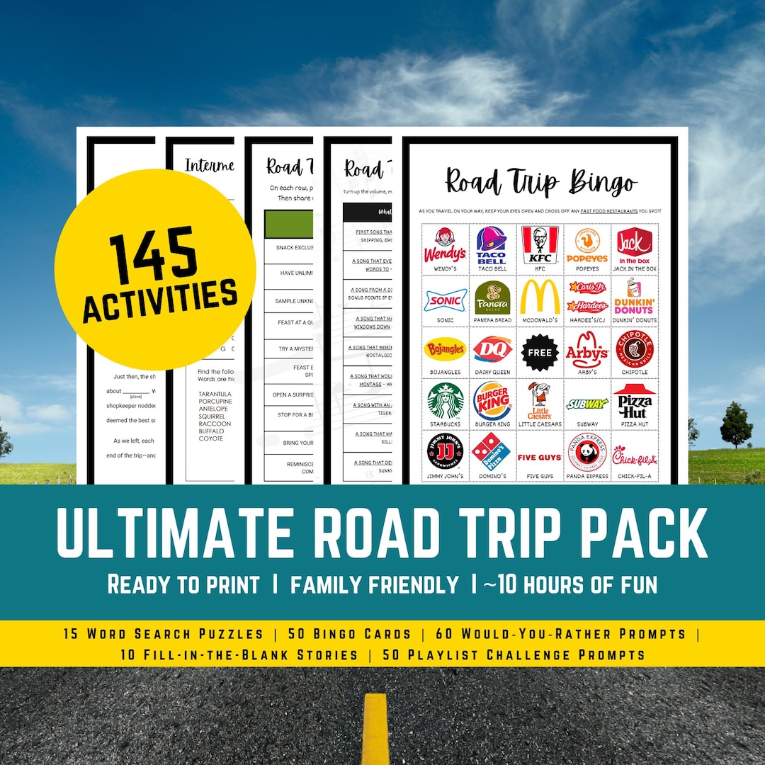 Road Trip Game Bundle Printable | Family Car Ride Activities | Word ...