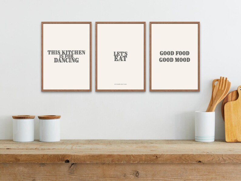 10 Printable Kitchen Quotes Bundle, Modern Kitchen Wall Art, Mix ...