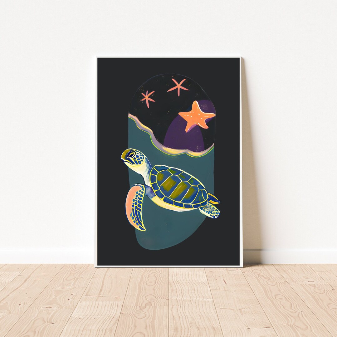Sea Turtle Wall Art, Sea Turtle Wall Decor, Sea Turtle Poster, Sea ...
