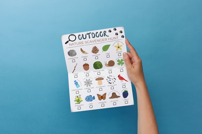 Nature Scavenger Hunt for Kids Printable, Outdoor Scavenger Hunt Game ...