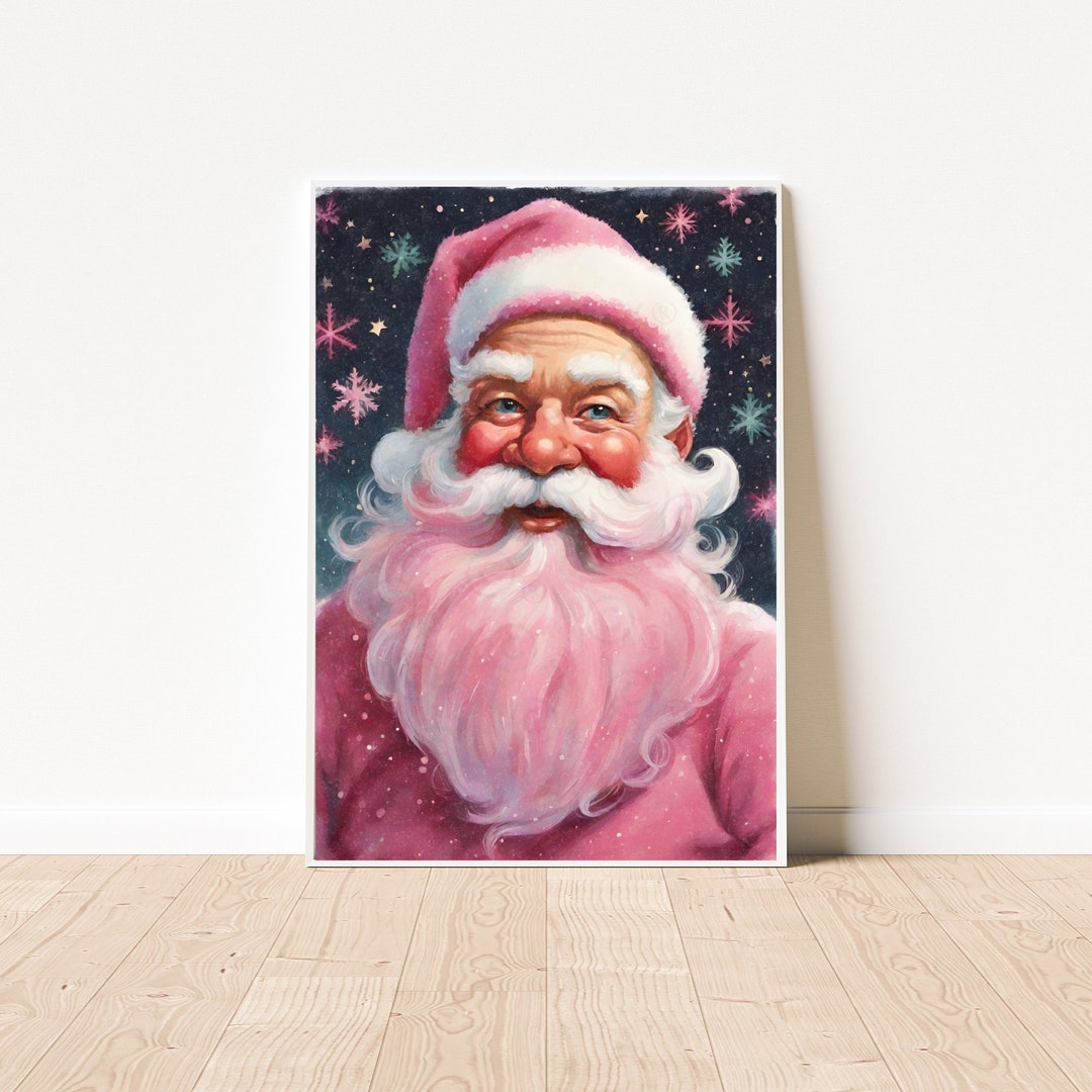 Santa Claus Wall Art Painting, Father Christmas Artwork, Santa Claus