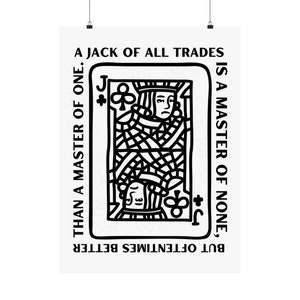 Jack of All Trades Quote, Quote Print, Poster Print, Wall Art, Game Room Poster, Printed, Wall Art, Printed Quotes, Playful Wall Art, Print