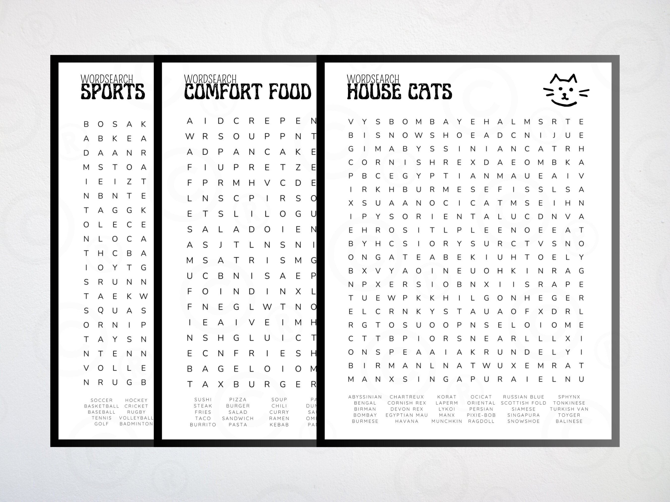 50 Printable Word Search Puzzles With Solutions | Large Font PDF | Fun ...