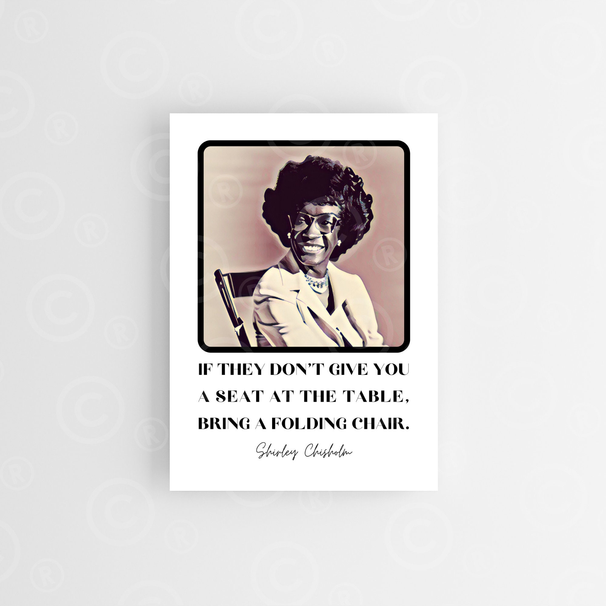 Shirley Chisholm Folding Chair Quote Shirley Chisholm Wall Etsy