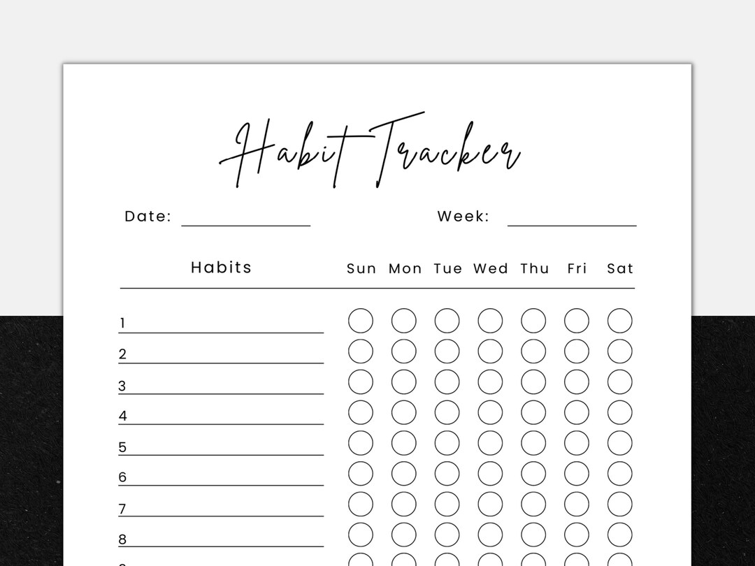 Habit Tracker Printable, Printable Habit Tracker, Weekly Habit Tracker