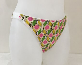 Middle waist handmade cute bikini panties Green pink yellow microfiber women underwear Women lingerie Gift for women