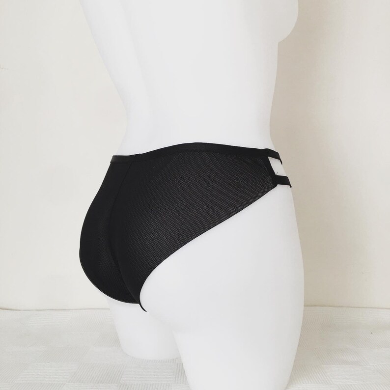 Black Sheer Bikini Panties, See Through Women Underwear, Black