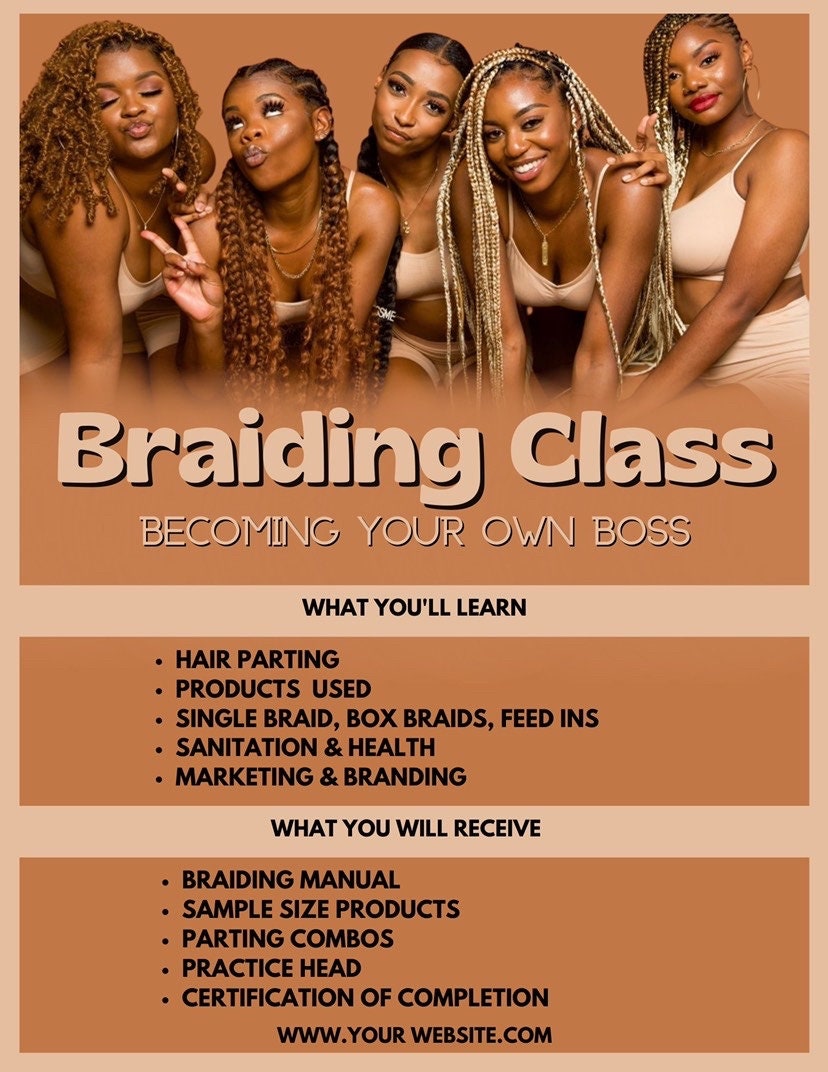 DIY Braiding Course Social Media Post Hair Salon Flyer - Etsy