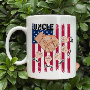 Personalized Grandpa Mug, Custom name Grandpa Mug Fist Bump Grandchild names, Fathers Day Shirt for Grandpa, Custom Poppy Pop Pop Mug