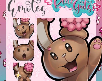 Shiny Buneary Pokemon Emotes – Wave, Shocked, Mischief (Digital Download)