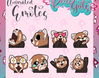 Animated Red Panda Emote Pack: Twitch & Discord Streamer Set (Digital Download)