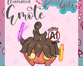Pumpkaboo Rave Animated Emote – Halloween dance glowsticks WOO Pokemon Twitch/Discord Emotes (Digital Download)