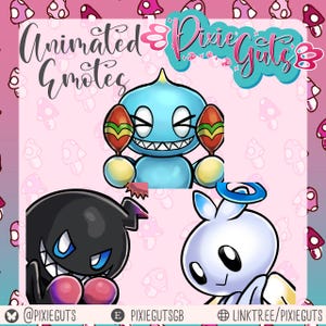 Pacote de emotes Chao ANIMADOS - 3 emotes fofos de Sonic Hero Neutral Dark Chao para Twitch, Discord, Kick...