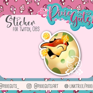 Twitch OBS Layout Sticker | Egg Month Cyndaquil Shiny Hatching