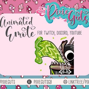 ANIMATED Puke REPO Emote - Black R.E.P.O Spewer animation emote for Twitch, Discord, Youtube...
