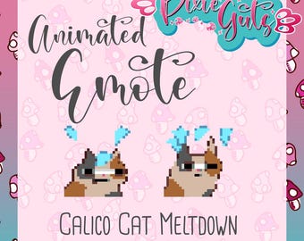 Animated Calico Cat Meltdown Emote for Twitch/Discord (Digital Download)