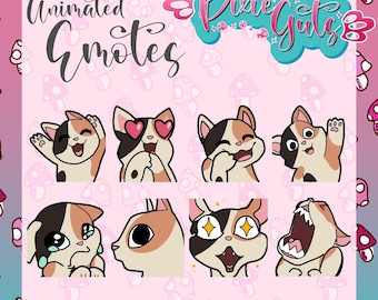 Animated Calico Cat Emote Pack: Twitch & Discord Streamer Set (Digital Download)