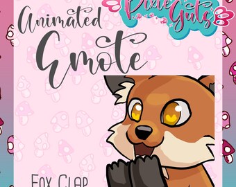 Animated Red Fox Clapping Emote – Chibi Twitch/Discord (Digital Download)