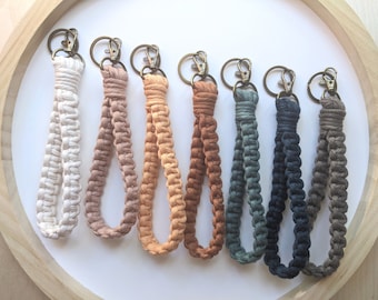 Macrame Wristlet Keychain Boho Accessory Key Chain Bohemian Clip For Keys