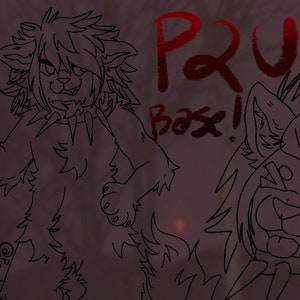 Puede incluir: Dibujo de línea de una criatura peluda con un collar de pinchos. La criatura está de pie sobre sus cuatro patas y tiene una expresión traviesa. El texto "PU Bas!" está escrito en rojo sobre la criatura.