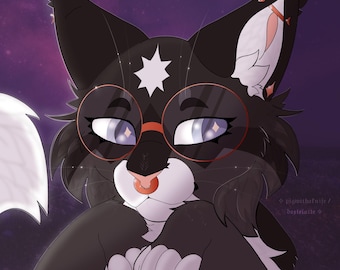 Digitaal getekende Furry-pictogrammen in opdracht
