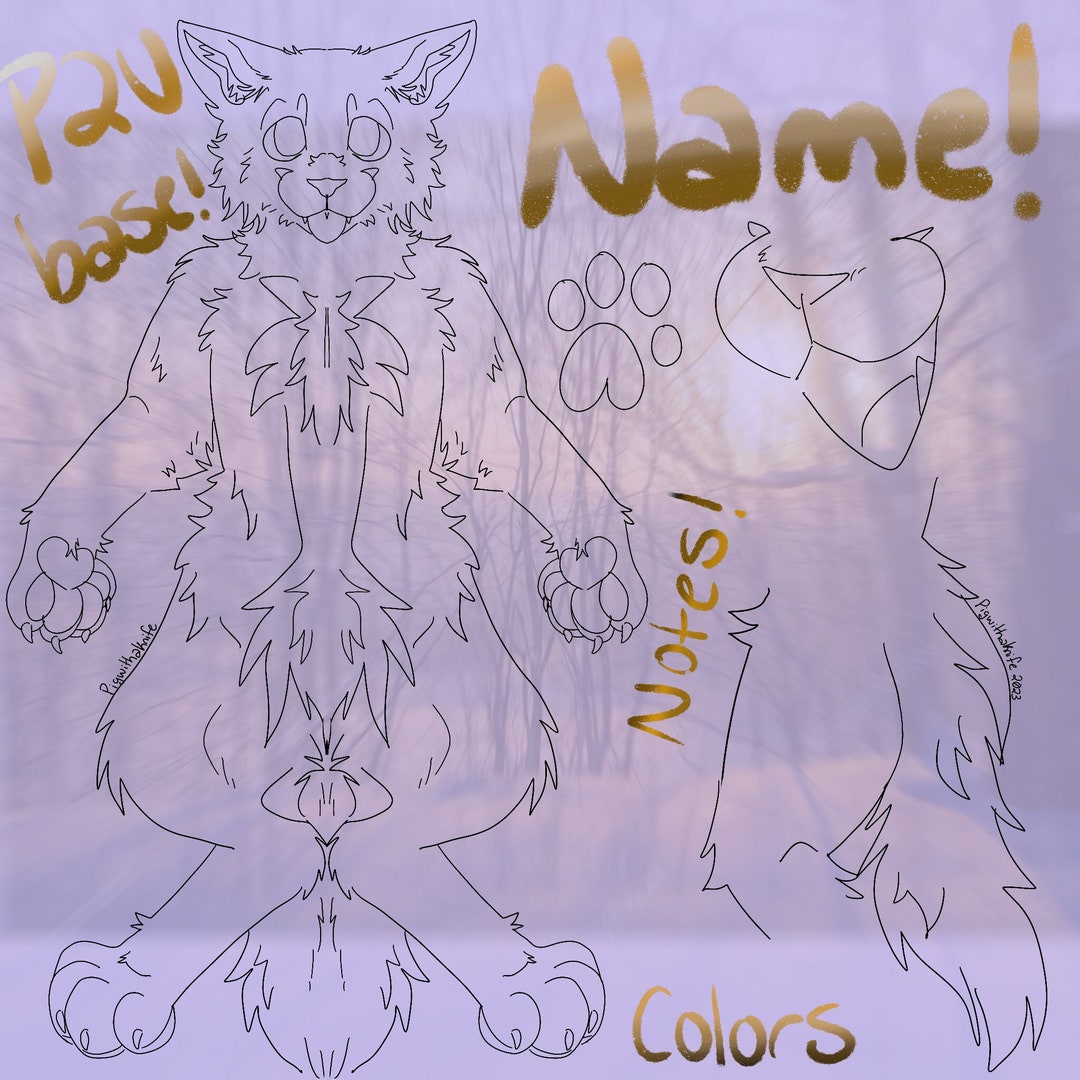 P2U Furry Canine / Fox Reference Sheet Base - Etsy