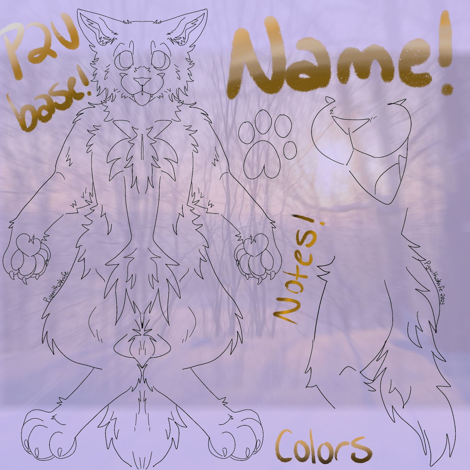 P2U Furry Canine / Fox Reference Sheet Base - Etsy