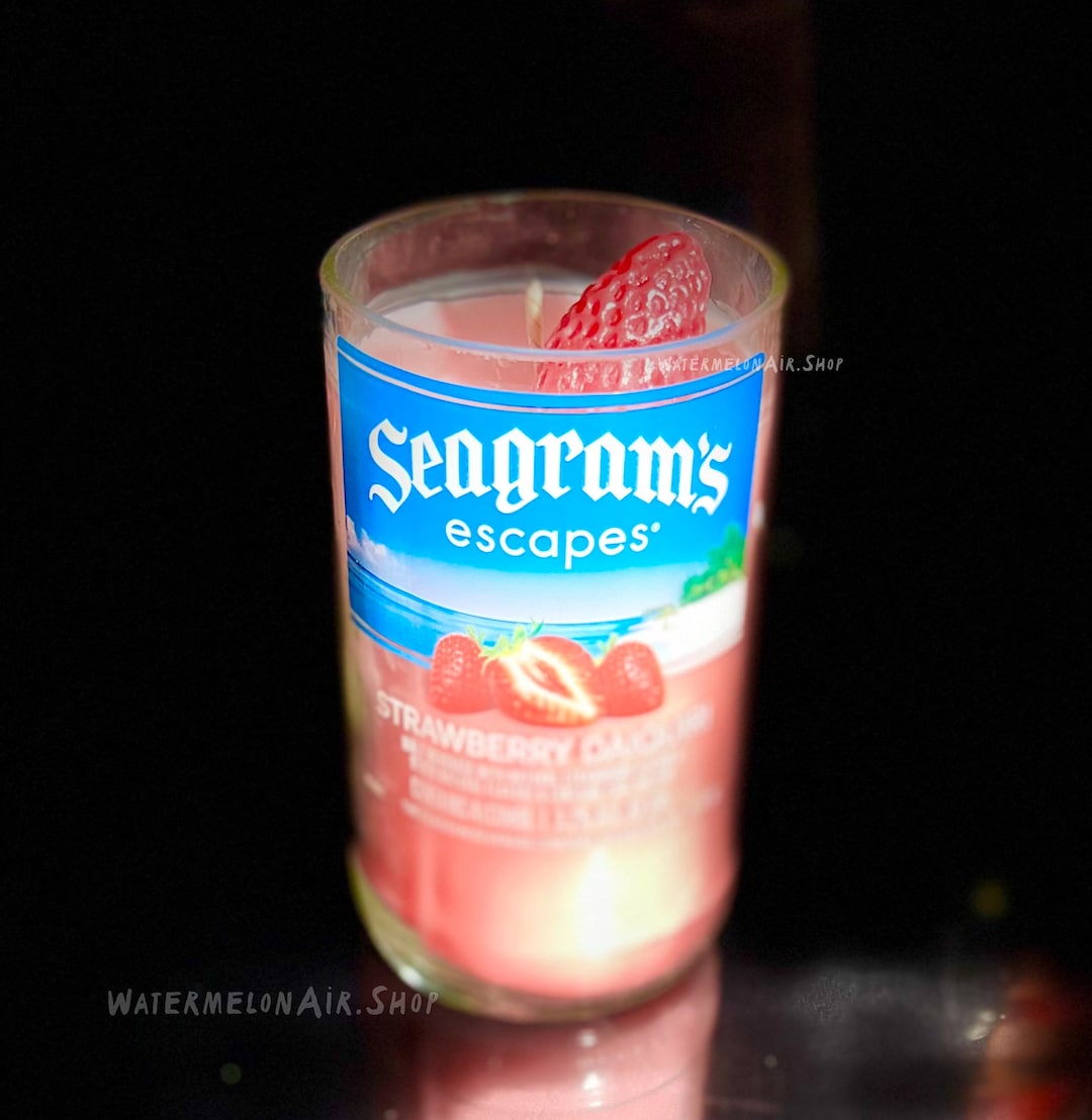 Seagram's Strawberry Daiquiri Bottle Candle, Soy, Birthday, Gift for
