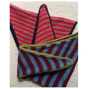 Striped Knitted Scarf with I-Cord Edge Pattern (ENG PDF)