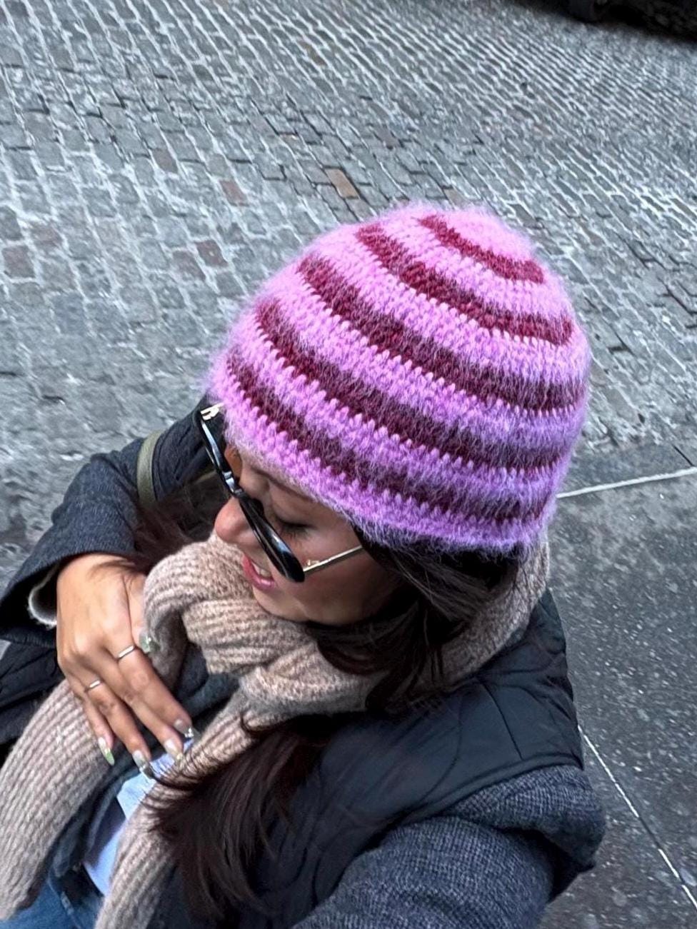 Mohair Striped Beanie - Etsy display picture 3
