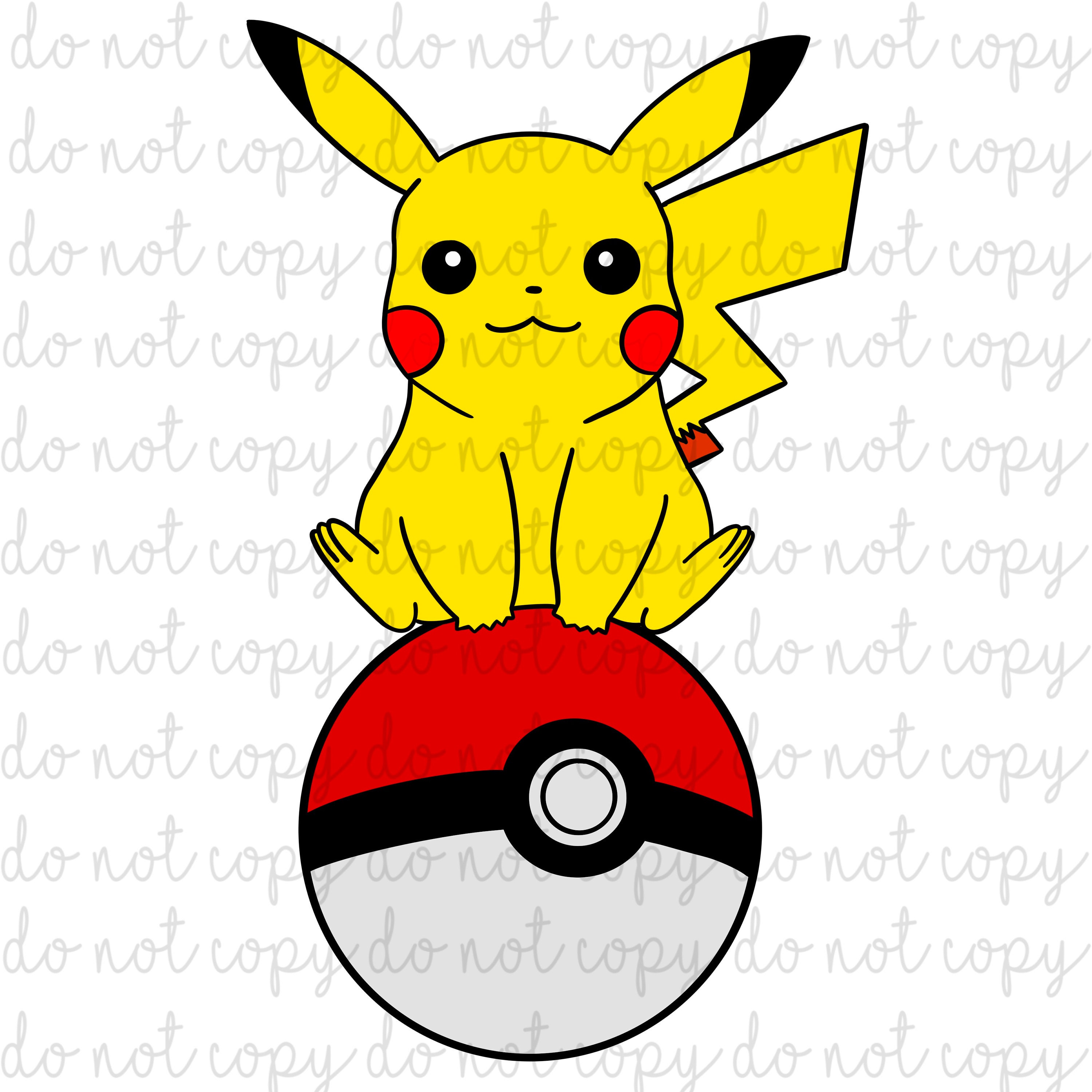 Pikachu Sitting on Poke Ball PNG Download Etsy