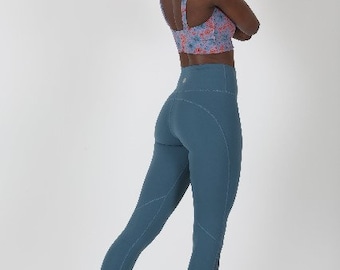 Hight Waist Perfect Fit Legging Laser Cut Blue