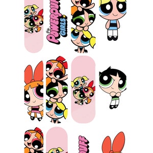 Powerpuff Girls waterslide nail decals