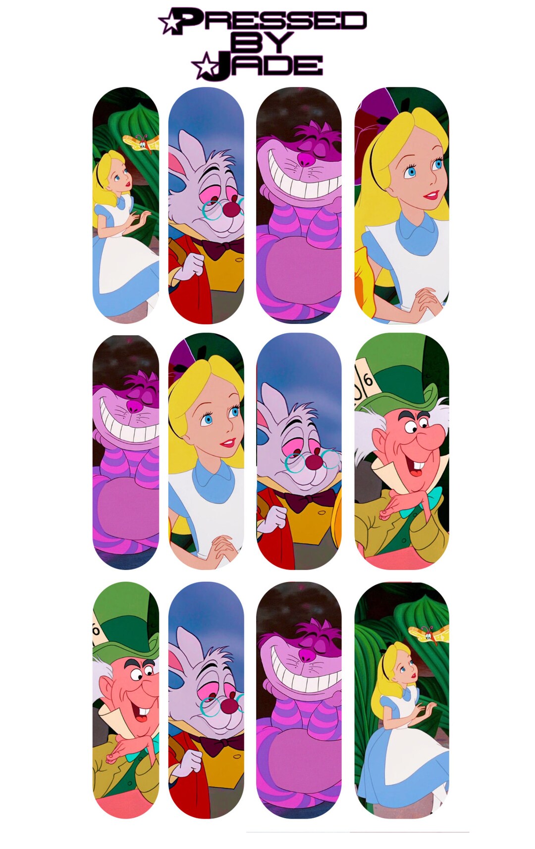 Alice in Wonderland Nail Decals / Waterslide Decals Etsy