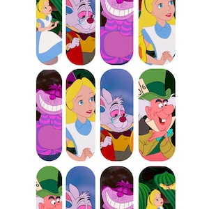 Alice in Wonderland Nail Decals / Waterslide decals