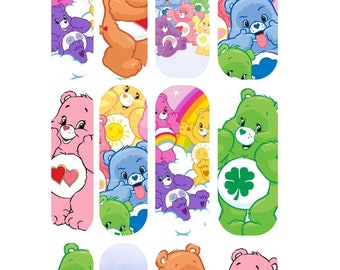 Care Bear waterslide decals l Nail art