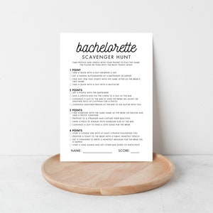 Bachelorette Party Scavenger Hunt Template, Photo Scavenger Hunt, Printable & Digital Bachelorette Party Game, Hen&#39;s Game, Instant Download