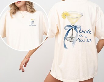 Camiseta personalizada de novia con un Tini Bit, camiseta de futura esposa con temática de Martini Lemon Drop, compromiso con Tini Bit, idea de regalo para despedida de soltera para prometido.