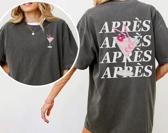 Apres Ski Martini Shirt, Disco Ball Apres Ski Tshirt, Aspen Ski Themed Gift, Apres All Day, Mountain Winter Bachelorette, Cocktail Ski Party