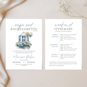 Cape Cod Bachelorette Party Invitation, Coastal Bachelorette, Last Toast on the Coast, Beach Theme, Weekend Itinerary Template, Printable