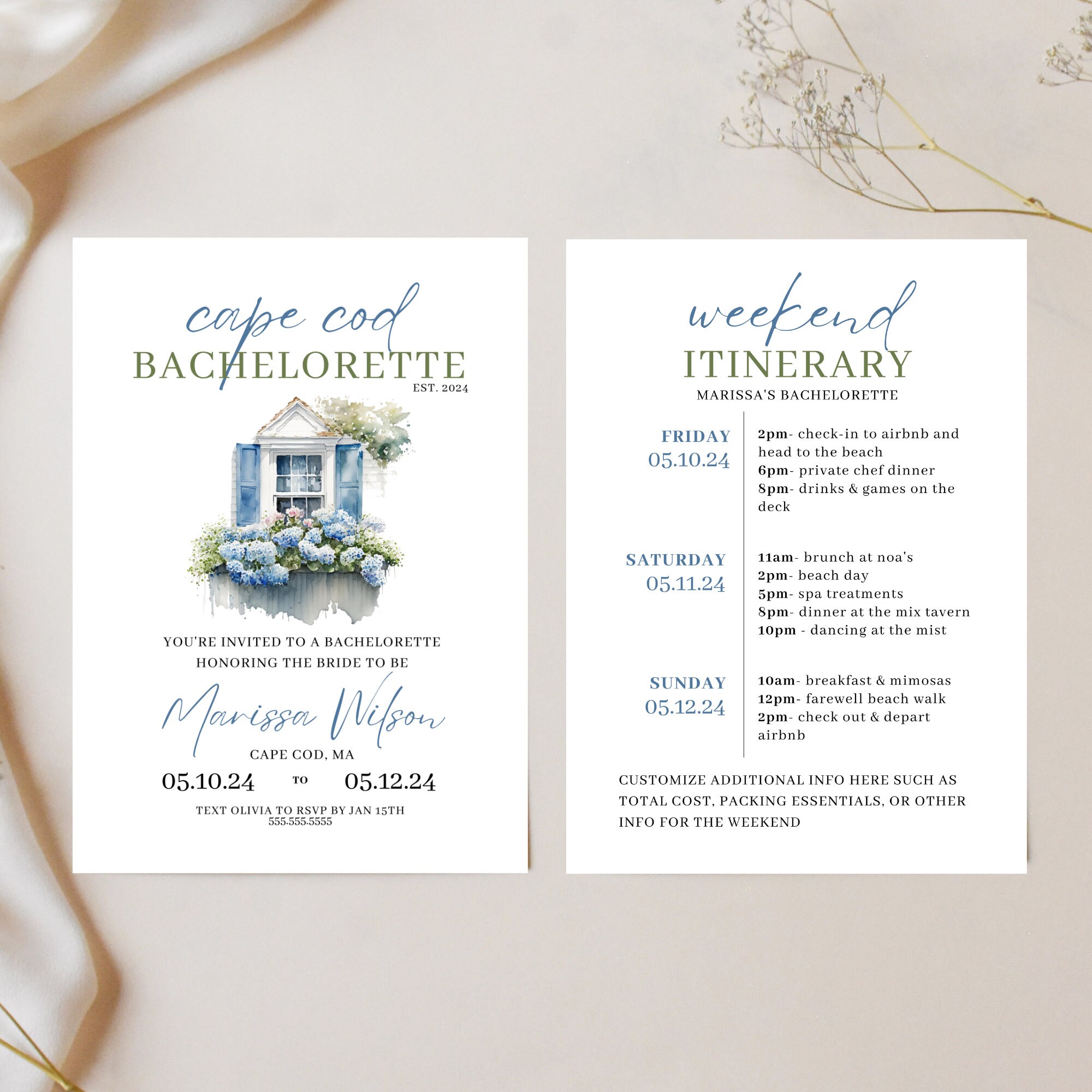 Cape Cod Bachelorette Party Invitation, Coastal Bachelorette, Last