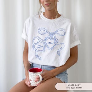 Heart Locket Custom Bride Shirt, Future Mrs, Couples Shirt, Wedding Day of Bride, Anniversary Gift, For Newly Engaged, Coquette Bow Tshirt