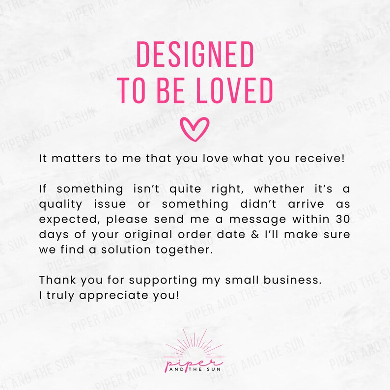 a pink and white photo with the words designed to be loved
