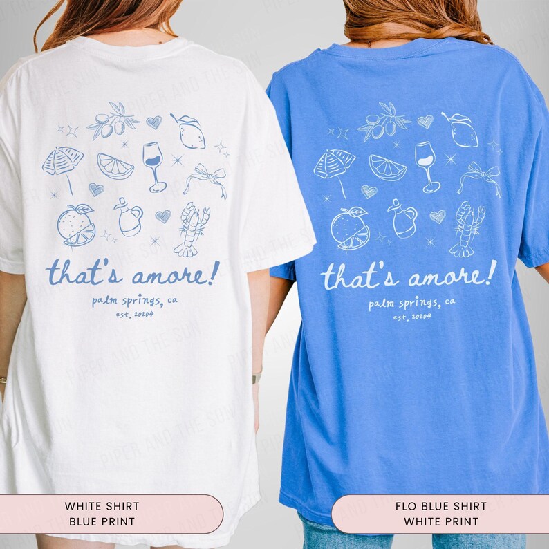 Thats Amore Bachelorette Shirt, Italian Summer Bachelorette, Love at First Spritz, Thats Amore Theme, Italian Cocktail, Custom Bachelorette Flo Blue