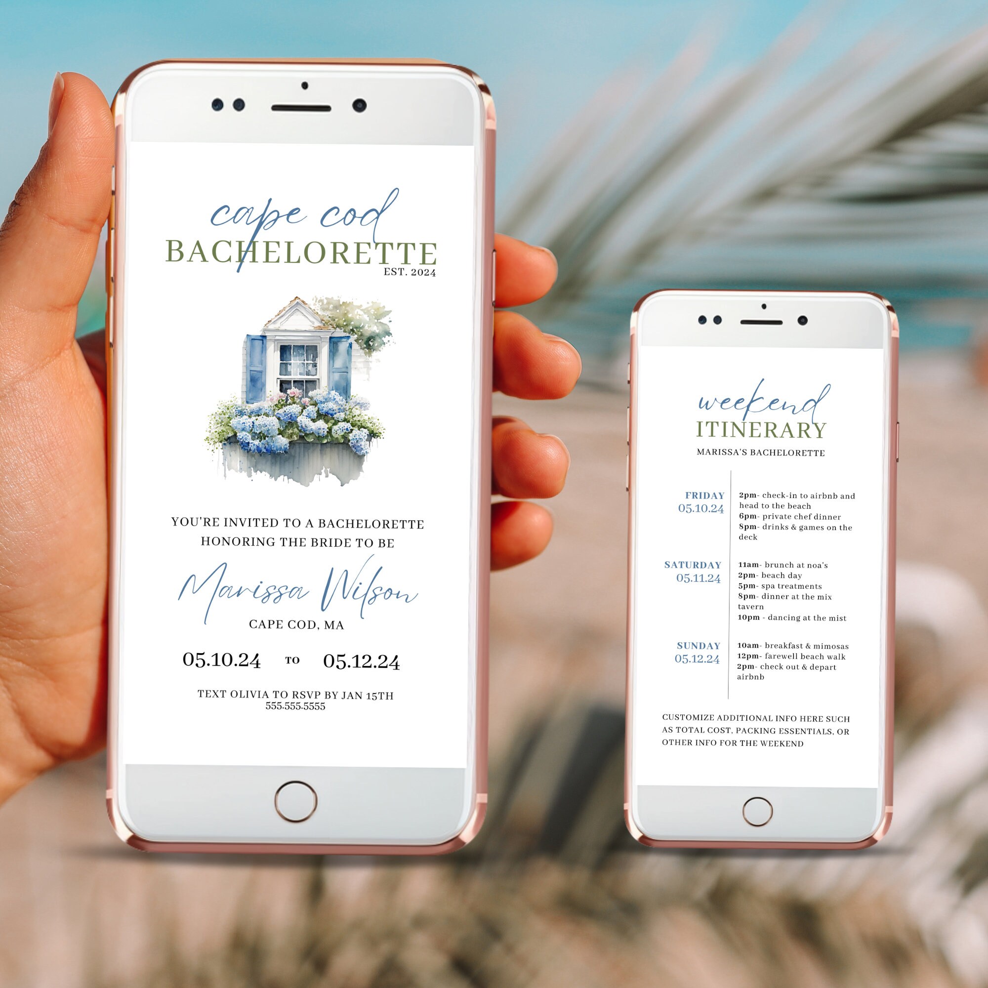 Cape Cod Bachelorette Party Invitation, Coastal Bachelorette, Last