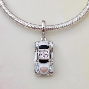 Autohanger bedel • Echte S925-sterlingzilveren bedel voor armband • Kettinghanger • Cadeau voor haar