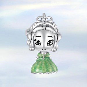 Fairy Tale Princess Tiana Charm • Genuine S925 Sterling Silver Charm for Bracelet • Necklace Pendant • Gift for Her