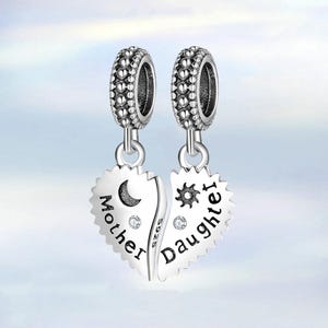 Mother and Daughter Split Dangle Charm • S925 Sterling Silver Charm fit Pandora Bracelet • Necklace Pendant • Gift for Her