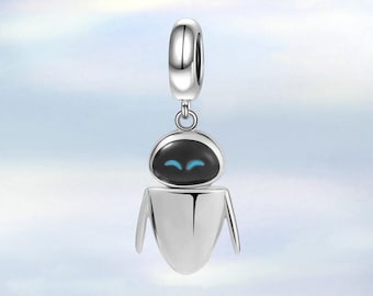 WALL-E Eve Dangle Charm • Silver Charm for Bracelet • Necklace Pendant • Pixar Robot Charm Gift for Her