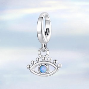 Openable Evil Eye Dangle Charm • S925 Sterling Silver Charm for Bracelet • Necklace Pendant • Gift for Her